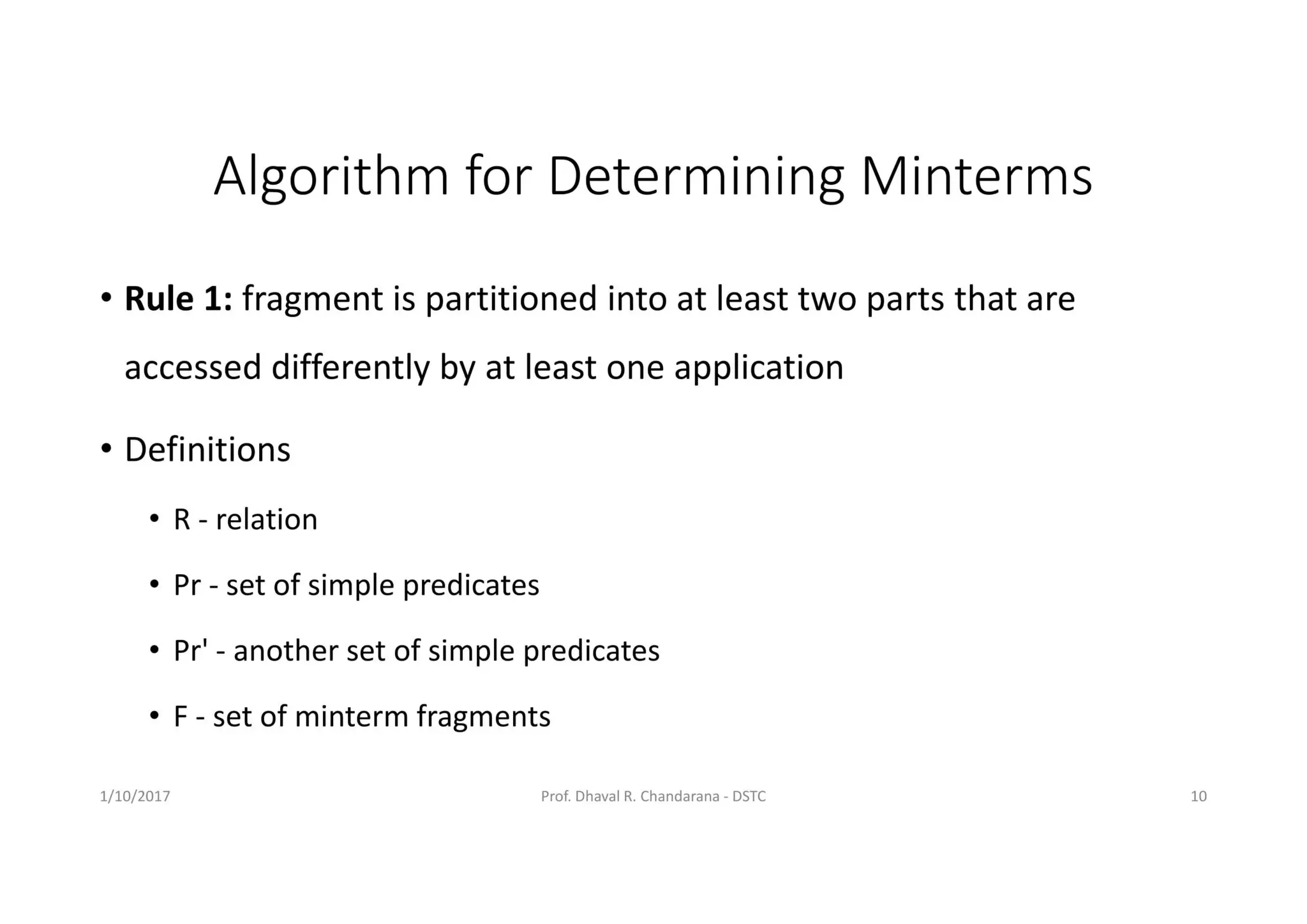 Distributed DBMS - Unit 4 - Data Distribution Alternatives: