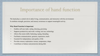 Hand Function in Occupational Therapy OT | PDF