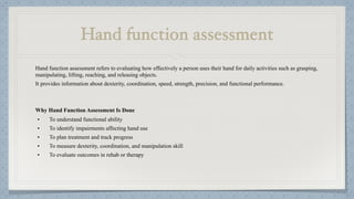 Hand Function Pdf Hand Function in Occupational Therapy OT | PDF
