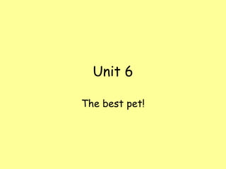 Unit 6

The best pet!
 