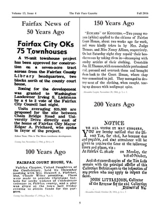 24
5
Volume 13, Issue 4 The Fair Facs Gazette Fall 2016 Volume 13, Issue 4 The Fair Facs Gazette Fall 2016
Freedman’s Bureau at Fairfax Court House, Aug 1865;
accusedofofficialmisconductandthat“boththeFreedmen
and the loyal whites regard his being there as a calamity
to the freedmen and their interests;”96
relieved Sept. 1865;
asgnd. 2nd
Lt. 2nd
U.S. Cav., May 1866; asgnd. Co. F, 10th
U.S. Cav. (Buffalo Soldiers) w/ Henry E. Alvord; wded.
(hip), Battle of Saline River, KS,Aug. 2, 1867; m/1 Lucy
Hamilton Kerr (1851-1927), October 14, 1874; divorced,
date unknown; trans. Co. L, 10th
U.S. Cav., May, 1878;
retd.FromtheArmySept.15,1883;publishedautobiography,
Ups and Downs of an Army Officer, 1900; m/2 Marie
TheodosiaAtkinson(1864-1944),Dec.24,1910,Phila.,PA;
d. Dec. 18, 1919, Ventnor City, New Jersey; bur.Arl. Natl.
Cem.
Winfield Scott Chase (1835-1910) b. October 17, 1835,
Palmyra,NY;m/1ElizabethParkins(1840-1871),1861,St.
Louis, MO; enl. Nov. 22, 1861, at Palmyra as Pvt., Battery
L,1st
N.Y.Artillery;apptd.Sgt.,datenotstated;wded.Battle
of Chancellorsville May 2, 1863; trans.April 6, 1864, to the
Veteran Reserve Corps (V.R.C.); prom. 2nd
Lt. 18th
V.R.C.,
Apr.23,1864;fndg. mbr.MilitaryOrderoftheLoyalLegion
oftheUnitedStates,April15,1865;ondutywithFreedmen’s
Bureau Dec. 18, 1865; apptd. Assistant Sub-assistant
Commissioner, Fairfax County,Aug. 1867; m/2 Georginia
Virginia “Jennie” Speer (1847-1929) 1874, Fairfax, VA;
Jennie Speer was a former teacher of the Freedmen’s
Bureau School at Manassas; d. June 3, 1910; both are bur.
in Rock Creek Cem., Wash., DC.
James Inglish Ferree (1822–1891) b. Ohio c. 1822; occ.
Meth. Min., Kentucky Conference, Meth. Circuit in
“Greenville, Morganfield, Henderson, Bardstown and
Shelby Street in Louisville”;97
m. Samantha Williams,
Crawford Co., IL, Dec. 20, 1849; res. Waukegan, Lake
Co., IL; enl. Chaplain, 9th
Ill. Inf., July 26, 1861; resigned
Dec. 1, 1861; prom. Capt., assigned as a Hospital Chaplain,
July 14, 1862; m/2Abby M. Laflin, Dec. 5, 1864, Wash.,
DC; actg. Superintendent of Contrabands, L’Overture
Hospital, Alexandria; apptd. Superintendent Virginia
Freedmen’s Bureau, July 1865; mustered out Mar. 3, 1866;
res. Sacramento, CA in the 1870’s; Mail Agent for the
CaliforniaandOregonR.R.1870-71;m/3LucyJ.“Sophie”
Fuller, Sacramento, CA,Apr. 12, 1876; div. Oct. 17, 1876;
Lectured in California on Religion and Temperance; res.
Eureka, Humboldt Co., CA 1880; d. May 16, 1891, bur.
Veterans Memorial Grove,Yountville, Napa Co., CA.
Rev.AlbertGladwin(1816–1869)b.Apr.22,1816,Essex,
MiddlesexCo.,CT;ordainedaBaptistMinister,1867;moved
toAlex., VAwinter of 1862-‘63 under the direction of the
American Baptist Free Missionary Society of New York;
initiated religious meetings and schools among the newly
freed slave of Alexandria;98
accused of racism and harsh
treatment of the contrabands (i.e. former slaves); apptd.
firstSuperintendentofContrabands,Alex.,VA,1863bythe
MilitaryGovernor,Gen.JohnP.Sloughtodealwiththeinflux
offormerslaveswhohadfloodedthecityafterthebeginning
of the CivilWar.Two of his duties were to record the deaths
of freedmen and to assist poor and destitute people with
coffins, headstones, and burial; helped est. the Freedmen’s
Cemetery at Alex., VA in February 1864; relieved as
Superintendentin1865afterheinsistingonburyingdeceased
United States ColoredTroops (U.S.C.T.) in the Freedmen’s
Cemetery instead of the soldiers’ cemetery (Alex. Natl.
Cem.);latermissionaryfortheAmericanBaptistPublication
Society; d. unexpectedly, Nov. 14, 1869, Laramie,Albany
Co., Wyoming Territory; bur. Prospect Hill. Cem. Essex,
CT.
OrrinEugeneHine(1836–1899)b.Triangle,BroomeCo.,
NY,June28,1836;sonofElishaandNancy(Rodger)Hine;
educated at OxfordAcademy; occ. Teacher; enl. Pvt. Co.
E, 50th
N.Y. Engrs.,Aug. 29, 1861; commissioned a 1st
Lt.
same date; prom. Capt. Aug. 7, 1862; mustered out City
Point, VA, Mar. 6, 1865; breveted Major, Nov. 1865; m.
AlmaDelano,June18,1866,Maine,BroomeCo.,NY;dau.
of Marshall Delano and Lydia Gibson; apptd. Assistant
Superintendent, Freedmen’s Bureau for Fairfax Co., Nov.
1866;relievedMar.1867;mbr.oftheVirginiaConstitutional
ConventionfromFairfaxCo.in1869;postwarocc.Realtor;
in1890OrrinandAlmaHinedonatedlandonChurchStreet
in Vienna, VAto the Vienna Methodist Episcopal Church.
OrrinHinepromotedpubliceducationandtheimprovement
of the streets inVienna. He was responsible for the planting
of maple trees along six miles ofVienna’s roads, including
Editor Note: This is The Mews townhome development.
Evening Star, November 2, 1966, p. B-4, c. 8
Fairfax News of
50 Years Ago
100 Years Ago
Evening Star, December 17, 1916, p. 78, c. 1.
150 Years Ago
Alexandria Gazette, November 28, 1866, p. 3, c. 1.
Alexandria Herald, October 28, 1816, p. 4, c. 3
200 Years Ago
 