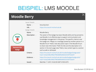 BEISPIEL: LMS MOODLE
Ilona Buchem CC BY-SA 4.0
 
