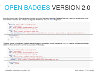 OPEN BADGES VERSION 2.0
Ilona Buchem CC BY-SA 4.0Bildquelle: https://www.imsglobal.org
 