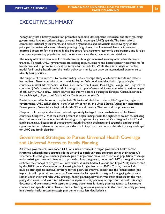 Financing Of Universal Health Coverage And Family Planning