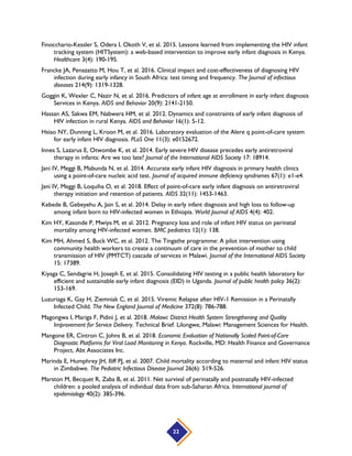 Lessons Learned for Strengthening Early Infant Diagnosis of HIV ...