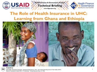 The Role of Health Insurance in UHC: Learning from Ghana and Ethiopia | PDF