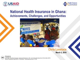 The Role of Health Insurance in UHC: Learning from Ghana and Ethiopia | PDF