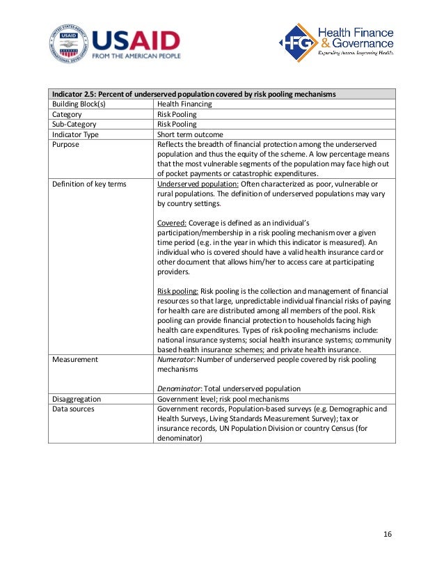 Health Financing Indicators Reference Sheet 2014