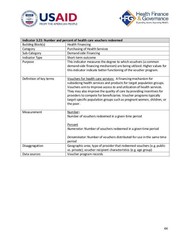 Health Financing Indicators Reference Sheet 2014