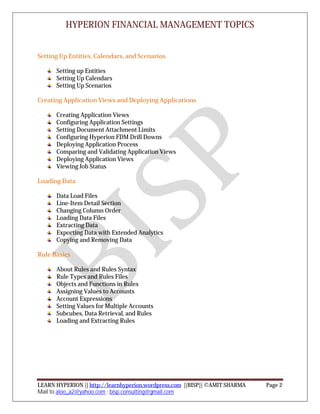 Hfm course content | PDF