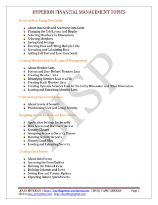 Hfm course content | PDF