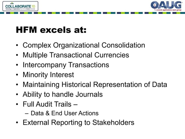 Hyperion Integration Key Success Criteria for Hyperion Planning and HFM Integration | PPT
