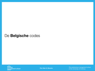 Prof. Ben G. Broeckx
De Belgische codes
 