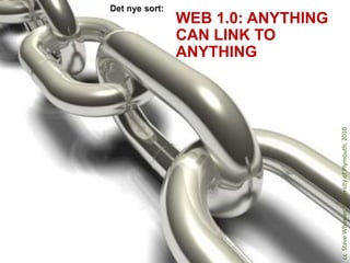 ANYTHING
                                                 CAN LINK TO
                                                 WEB 1.0: ANYTHING




cc Steve Wheeler, University of Plymouth, 2010
 
