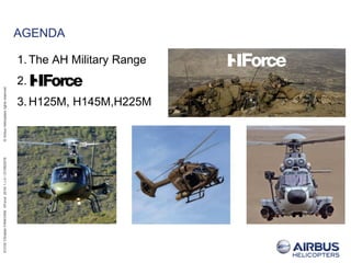 EVOS/ChristianFANCHINI/HForce2016/1,v.0//21/06/2016©AirbusHelicoptersrightsreserved
1. The AH Military Range
2.
3. H125M, H145M,H225M
AGENDA
 