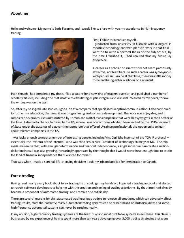 High frequency fx trading strategies