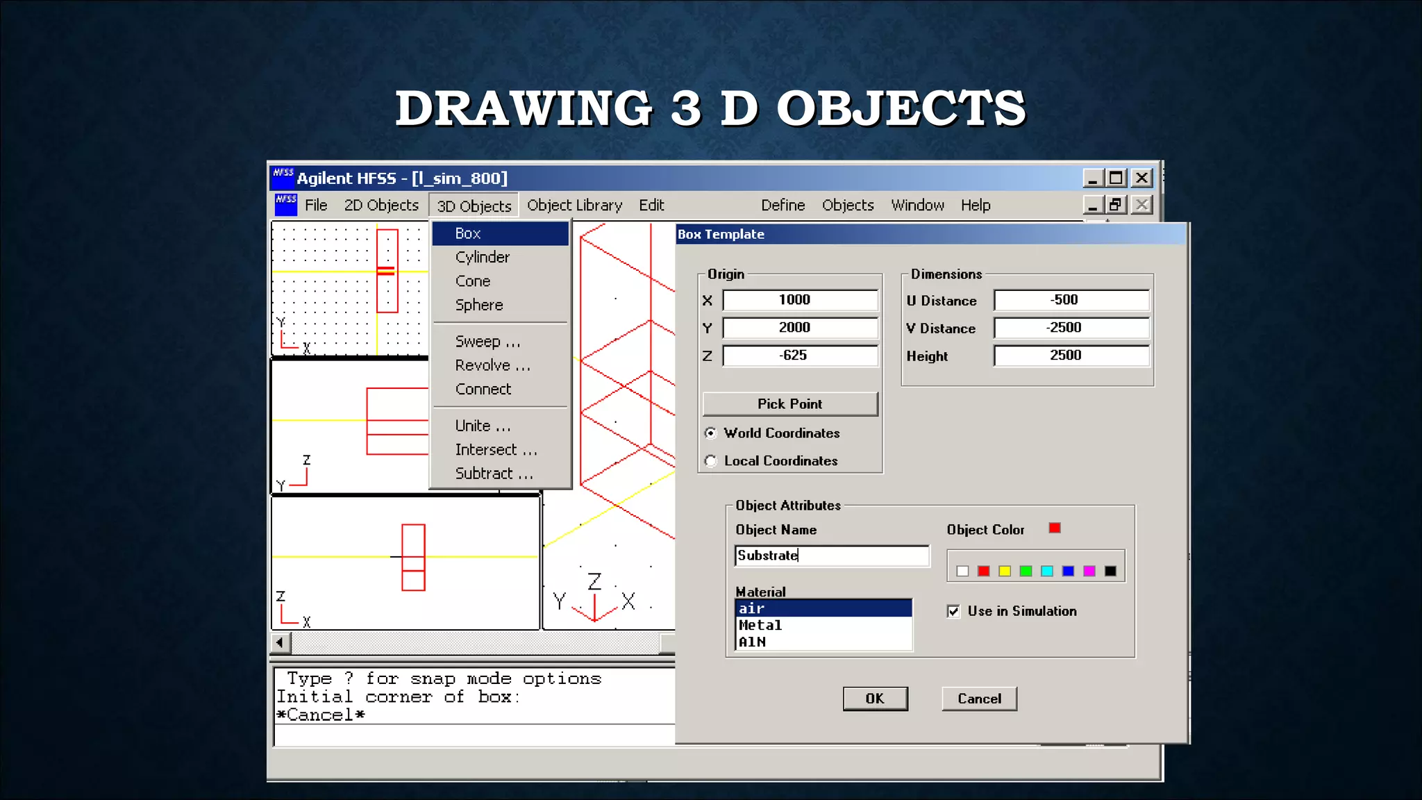 DRAWING 3 D OBJECTSDRAWING 3 D OBJECTS
 