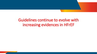 Guidelines continue to evolve with
increasing evidences in HFrEF
 
