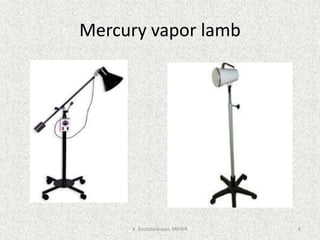 Mercury vapor lamb
K. Soundararajan, SRIHER 8
 