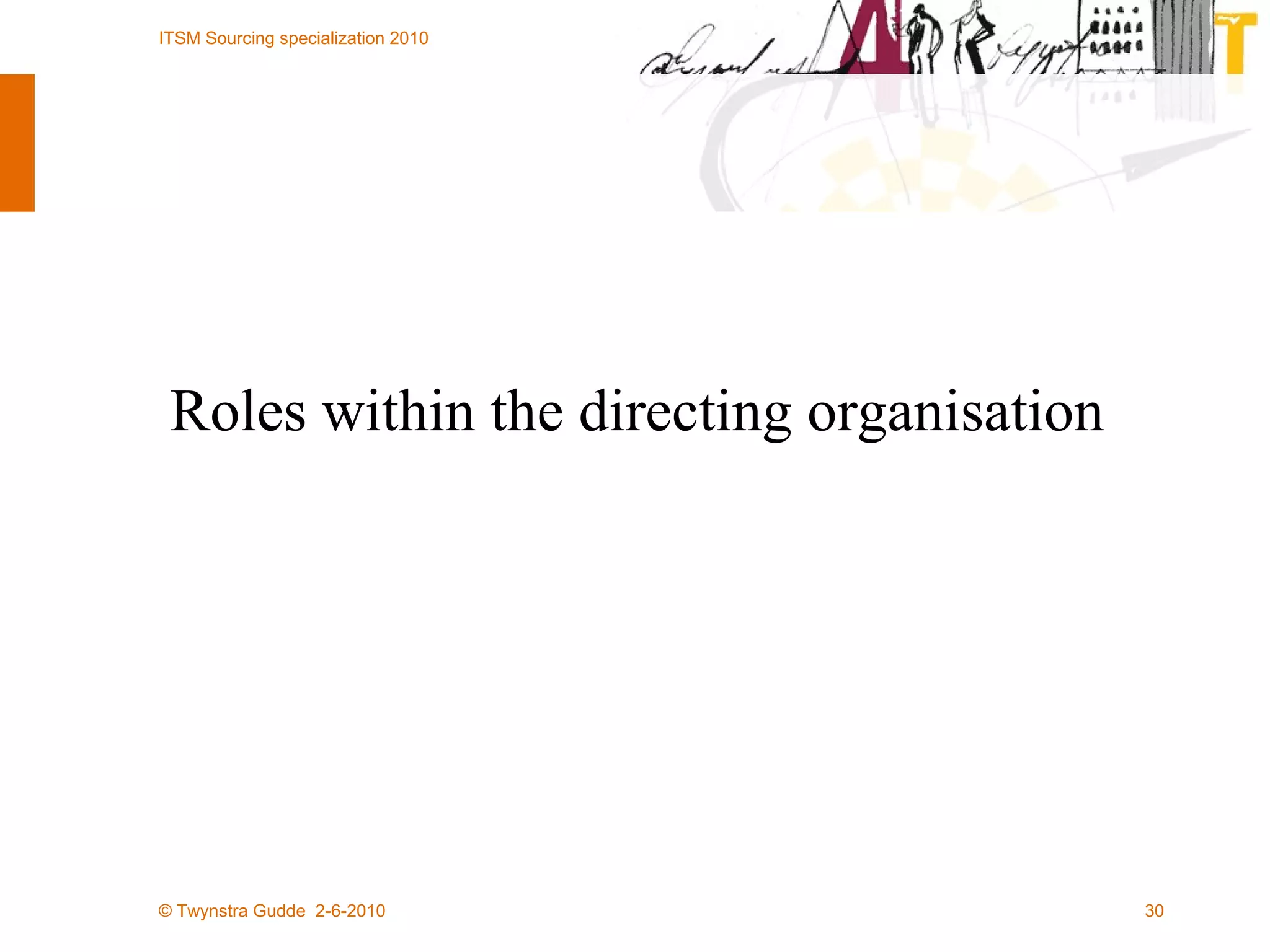 Roles within the directing organisation 