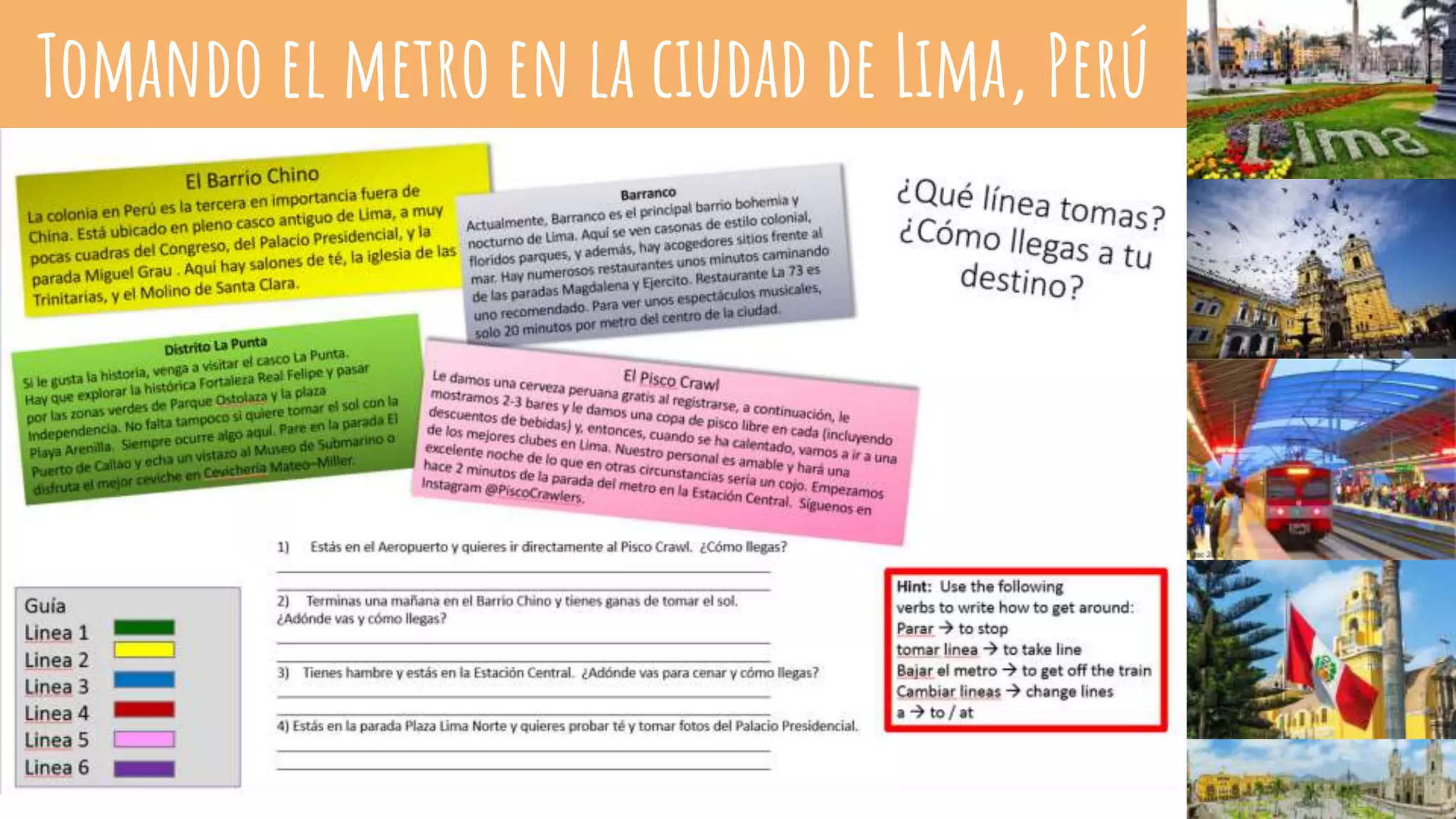 Tomando el metro en la ciudad de Lima, Perú
 