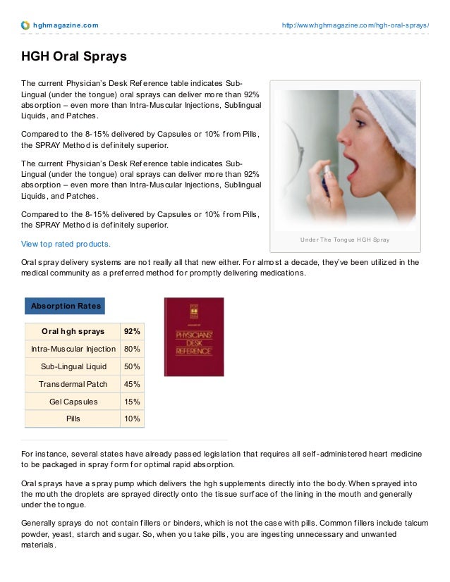HGH Under the Tongue Oral Spays