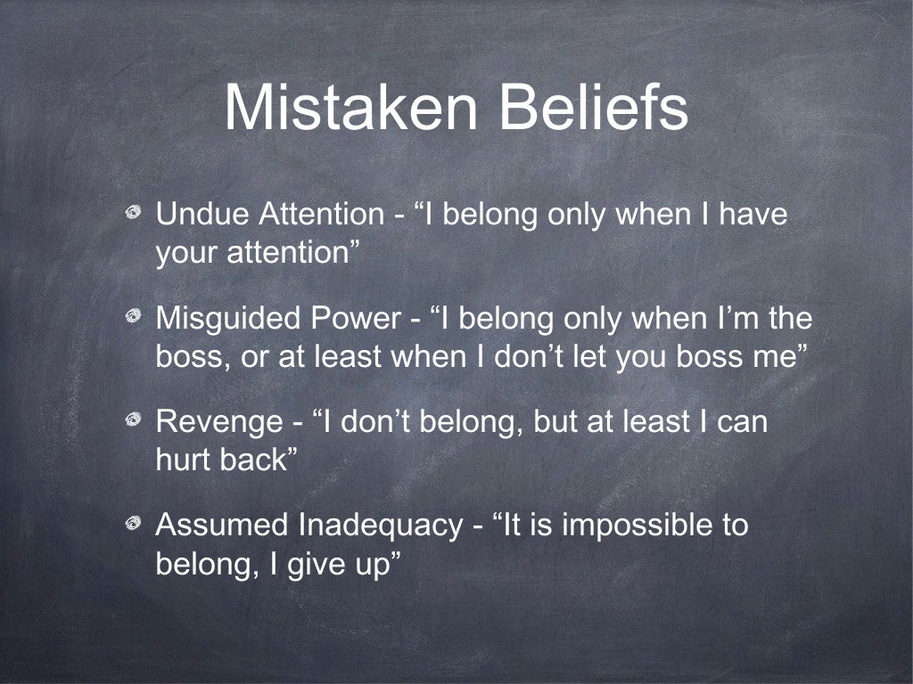 mistaken goal chart mistaken goals of behavior chart