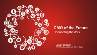 CMO of the Future 
Connecting the dots… 
Alison Corcoran 
SVP Marketing, US Stores & Online •Staples  
