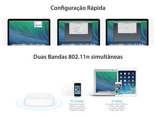 Duas Bandas 802.11n simultâneas
Configuração Rápida
 