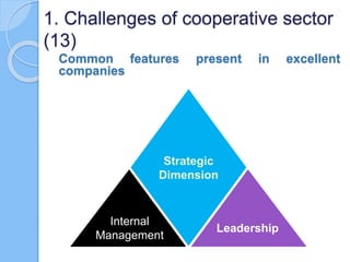 Common features present in excellent
companies
Internal
Management
Leadership
Strategic
Dimension
1. Challenges of coopera...