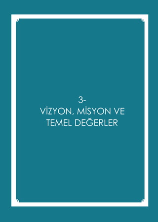 T.C. ŞİŞLİ BELEDİYE BAŞKANLIĞI
2015 - 2019 STRATEJİK PLANI
3-
VİZYON, MİSYON VE
TEMEL DEĞERLER
 