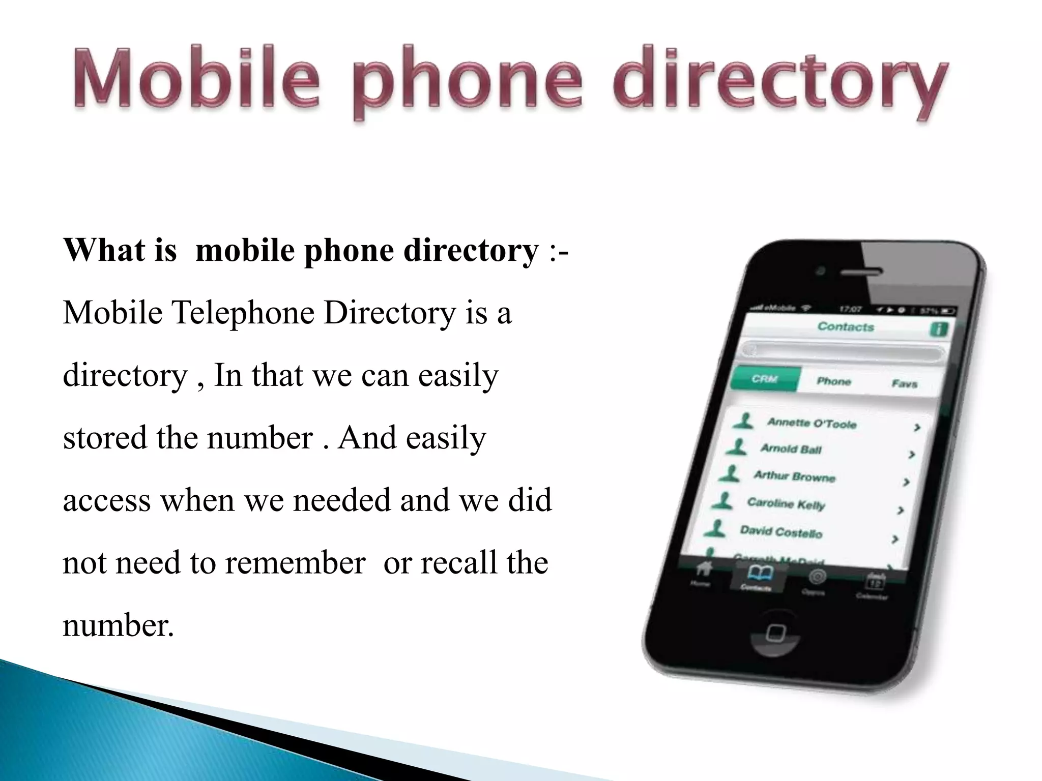 Is There A Cell Phone Directory Seminar on telephone directory | PPT