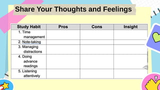 Share Your Thoughts and Feelings
 