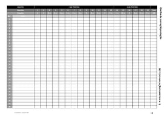 © RUMOS 5, Edições ASA
11
GRUPOS I (60 PONTOS) II (40 PONTOS)
Questões 1 2 3 4 5 6 7 8 9 10 11 12 13 14 15 16 17 18 19 Total
Cotações 4 4 5 (1) 3 (1) 5 (2,5) 6 (1) 5 (1) 8 (1) 5 5 (1) 4 (1) 3 3 (1) 4 (1) 10 (2) 4 4 (2) 11 (1) 7 (1) 100
N.o Aluno
1
2
3
4
5
6
7
8
9
10
11
12
13
14
15
16
17
18
19
20
21
22
23
24
25
26
27
28
29
30
Grelha
de
correção/cotação
TESTE
DE
AVALIAÇÃO
SUMATIVA
N.
o
1
 