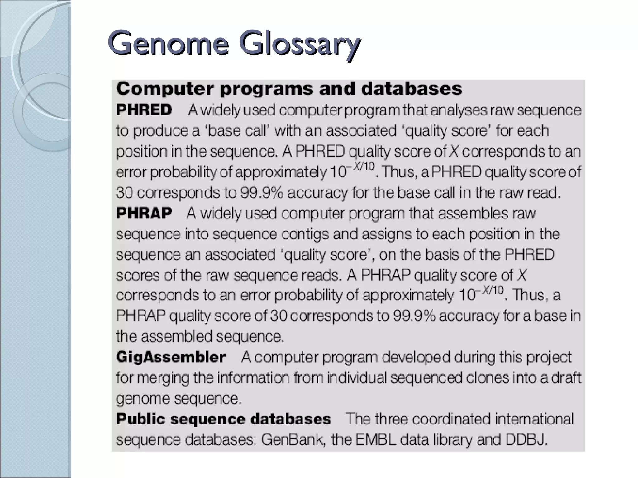 Genome Glossary 