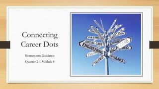 Connecting
Career Dots
Homeroom Guidance
Quarter 2 – Module 8
 