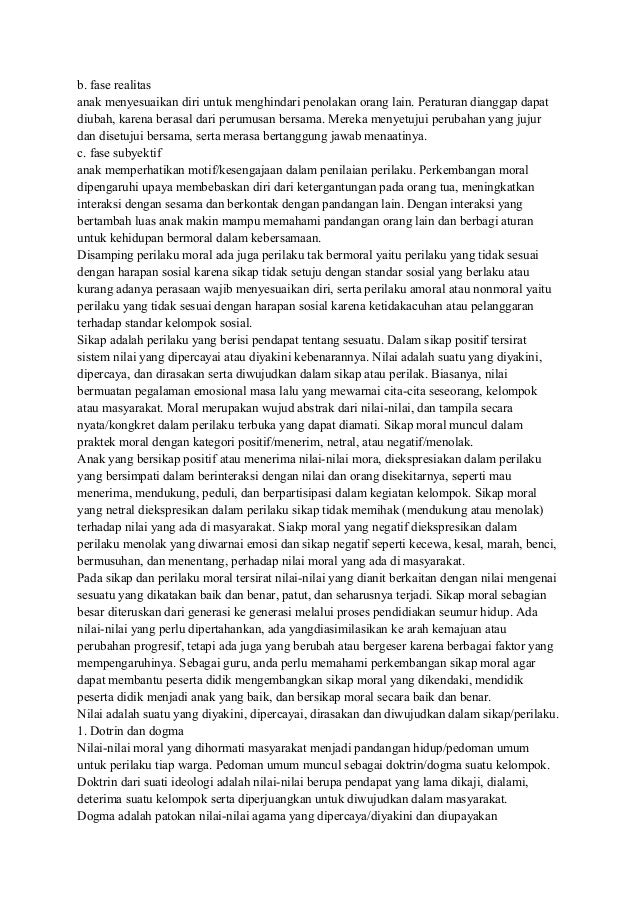 Perkembangan Moral Adalah / Perkembangan Moral Teori Piaget Kohlberg