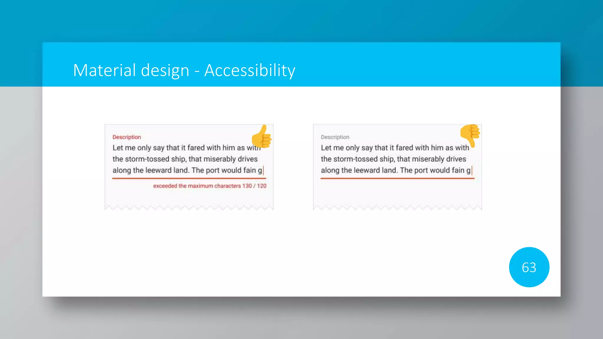Material design - Accessibility
63
 