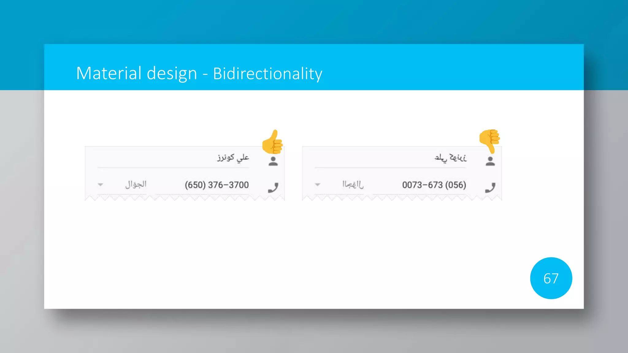 Material design - Bidirectionality
67
 