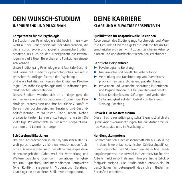 Psychologiestudium Inhalte