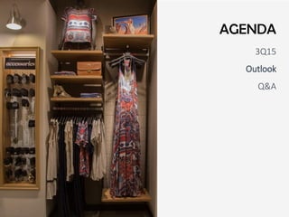3Q15
Outlook
Q&A
AGENDA
 