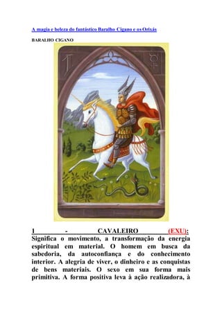 Tarot dos Orixás Grátis  Tarot, Jogo de cartas ciganas, Cartas de
