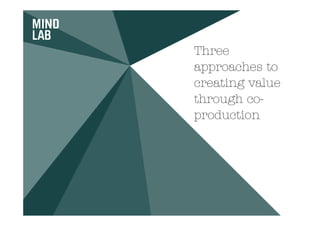 Three
approaches to
creating value
through co-
production
 