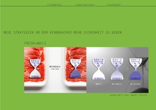 NEUE STRATEGIEN UM DEM VERBRAUCHER MEHR SICHERHEIT ZU GEBEN
allgemeines organisationen strategien
FRESHLABELS
entwickelt von: Naoki Hirota
 