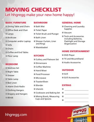 22 Printable checklist for moving into a new house Forms and Templates -  Fillable Samples in PDF, Word to Download - PDFfiller