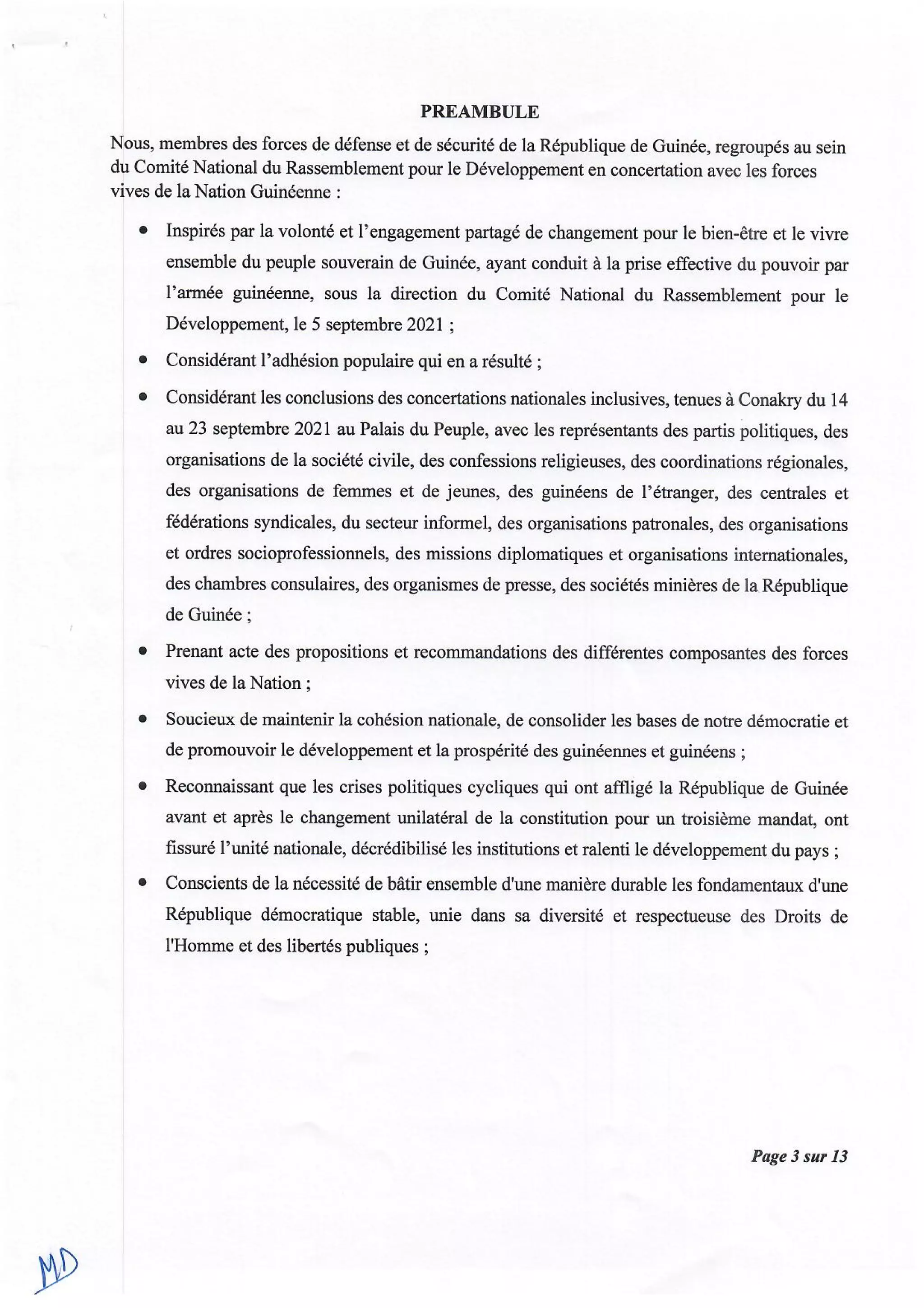 Guinée : le Cnrd publie sa charte de transition, les militaires ne comptent pas participer à la présidentielle