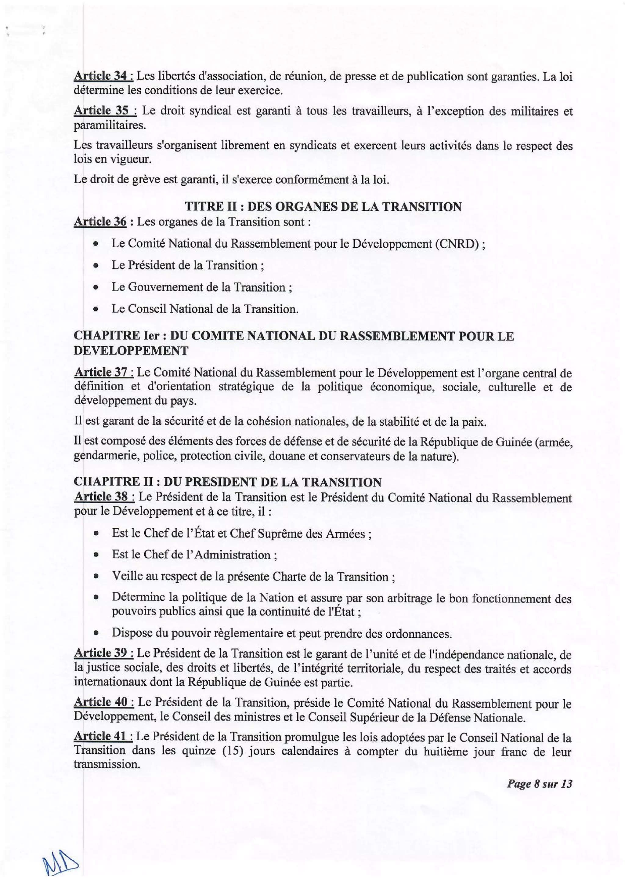 Guinée : le Cnrd publie sa charte de transition, les militaires ne comptent pas participer à la présidentielle
