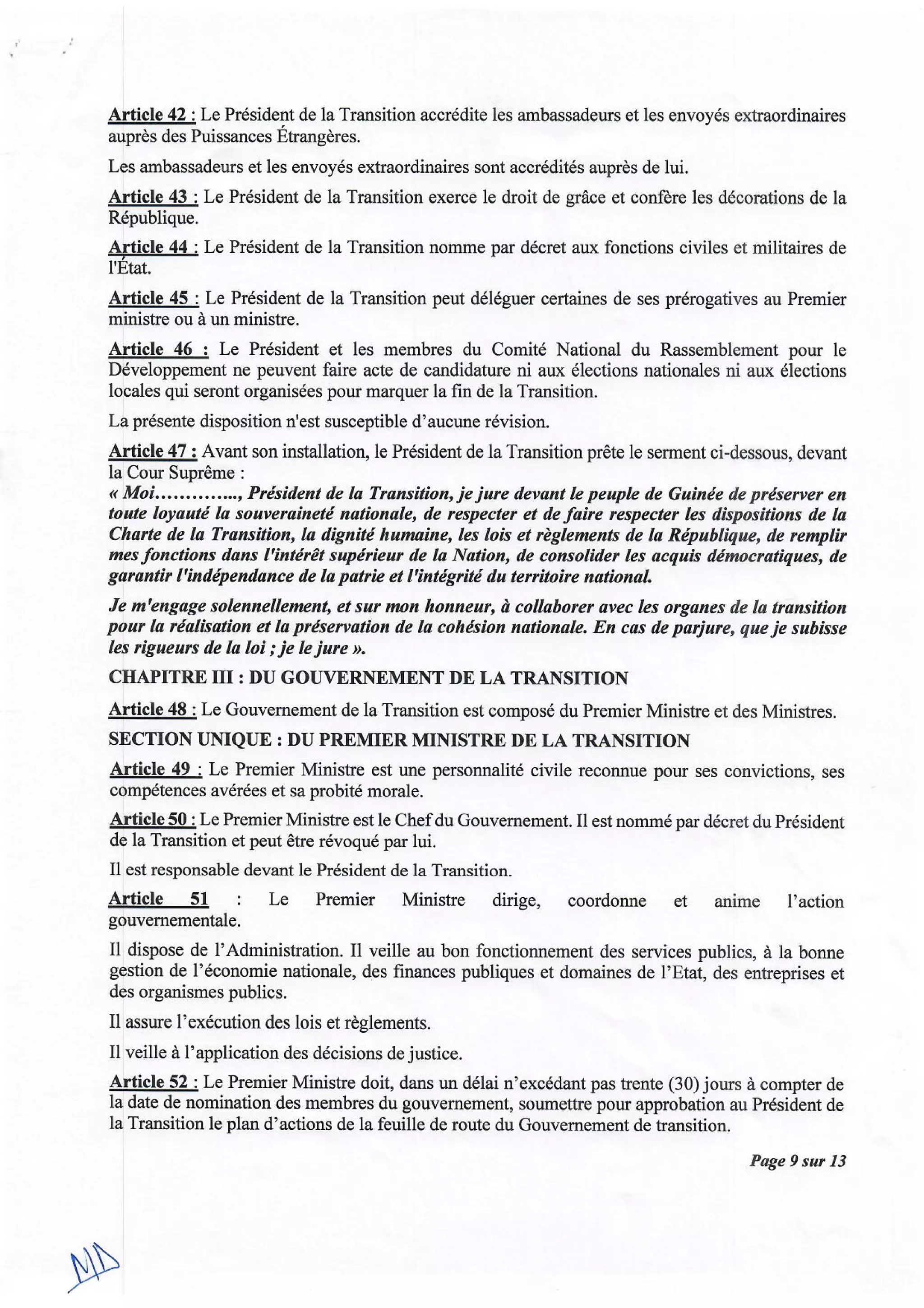 Guinée : le Cnrd publie sa charte de transition, les militaires ne comptent pas participer à la présidentielle