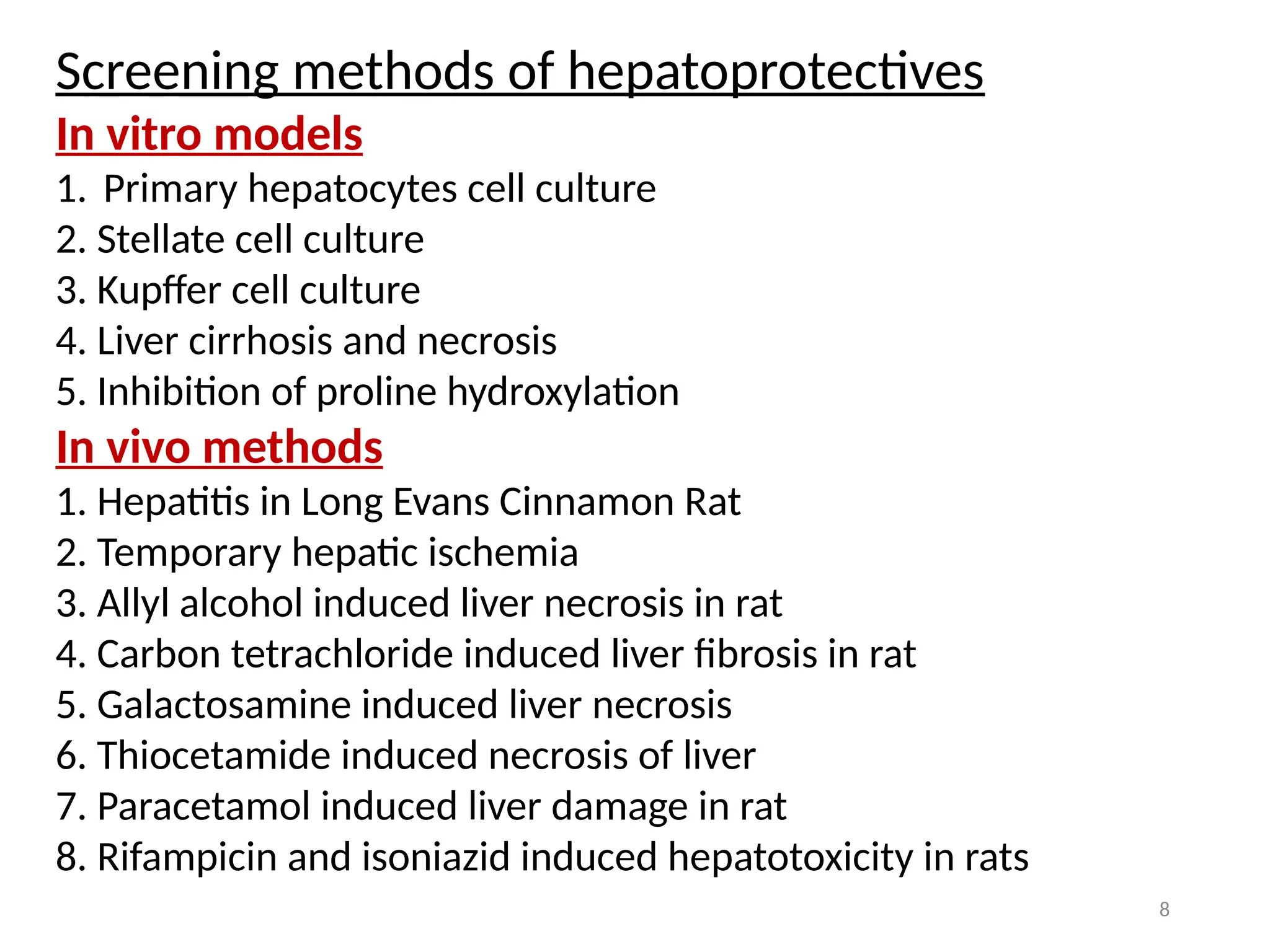 Hepatoprotective Screening Method(pharmacology) | PPT