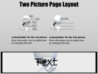 A placeholder for the 2nd pictureMore information can be added here by changing this text.A placeholder for the 1st pictureMore information can be added here by changing this text.Two Picture Page LayoutText